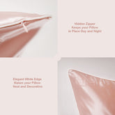 King-size Luxurious 22 Momme Mulberry Silk Pillowcase, Cold Pink